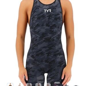 TYR Women's One Piece Camo Swimsuit - Dark Gray